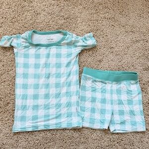 Little Sleepies Mint Checkered Kids Pajama Set